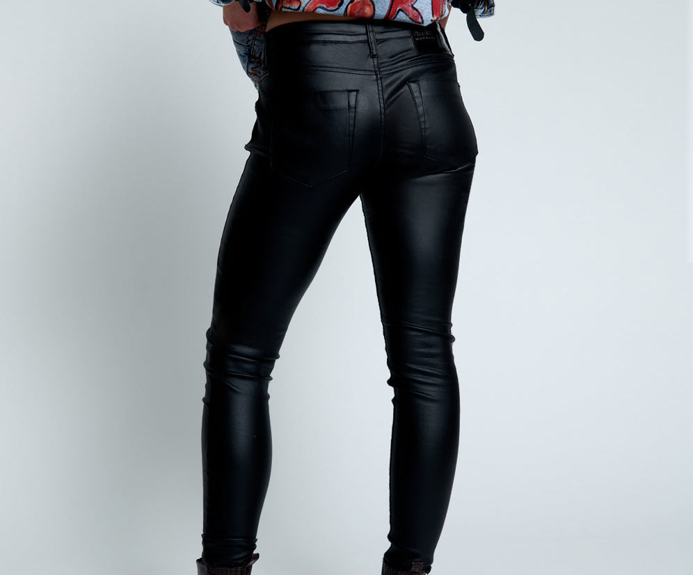 WET BLACK FREEBIRDS II HIGH WAIST SKINNY JEANS