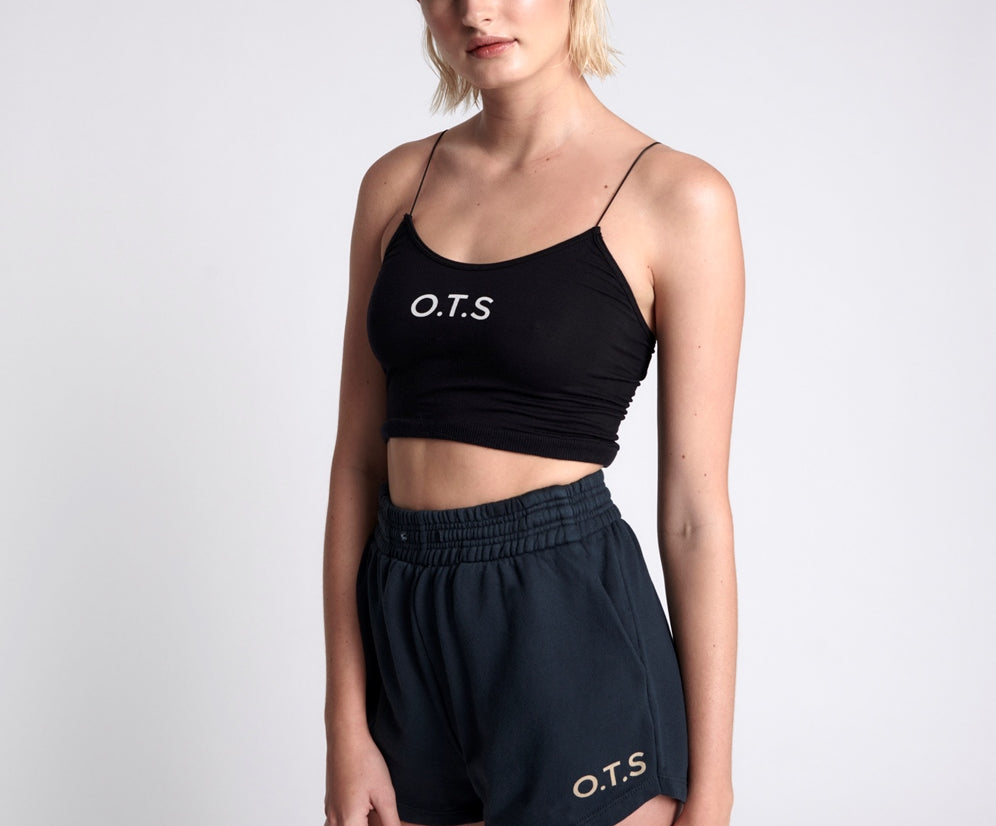 OTS STRING BACK BOXER CROP BLACK
