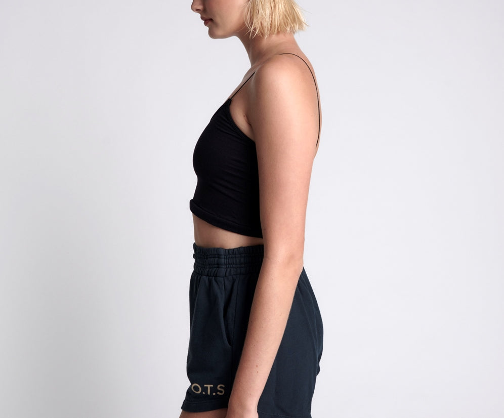 OTS STRING BACK BOXER CROP BLACK