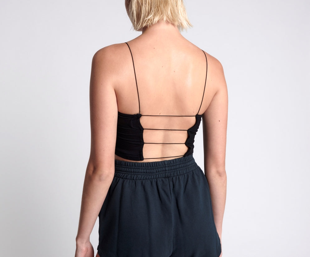 OTS STRING BACK BOXER CROP BLACK