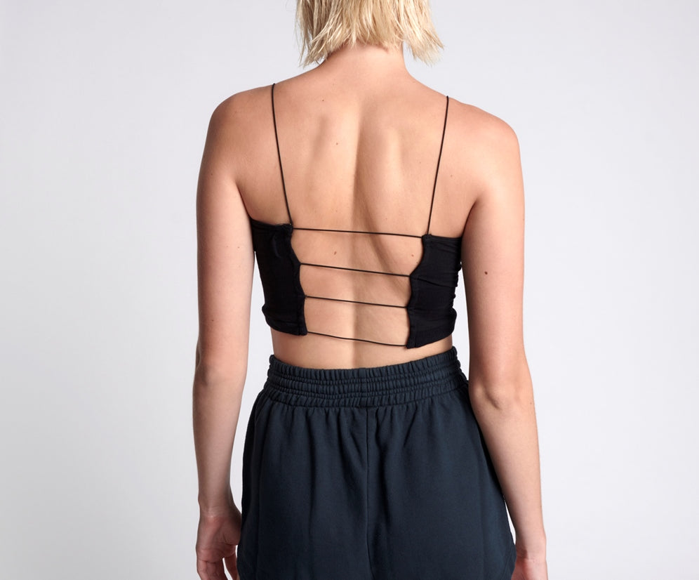 OTS STRING BACK BOXER CROP BLACK