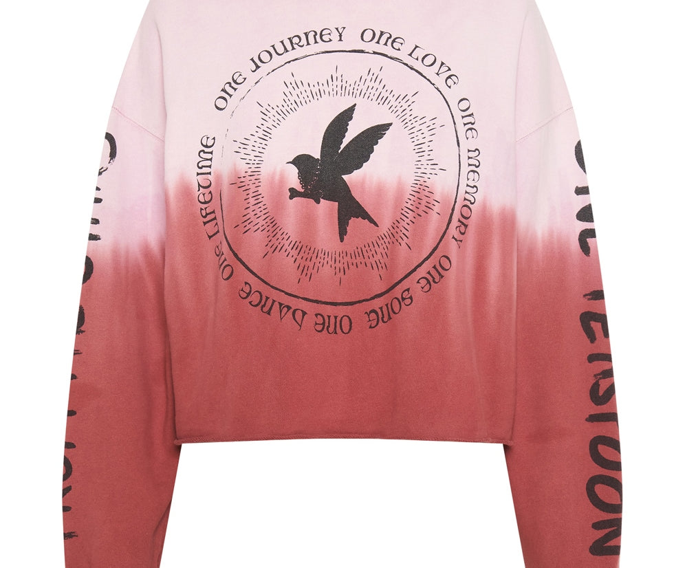 FROM THE STARS DIPPED CROPPED SWEATER