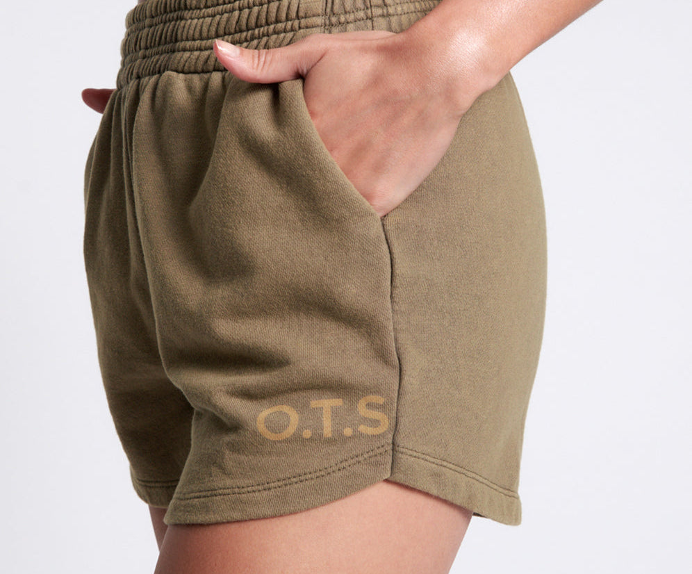 OTS HIGH WAIST HUSTLE SHORTS KHAKI