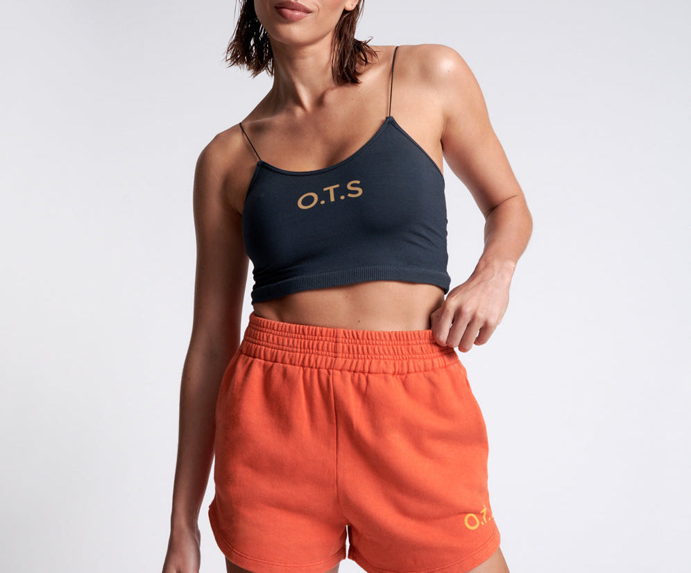 O.T.S High Waist Hustle Shorts - Electric Orange