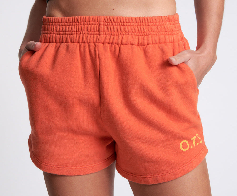 O.T.S High Waist Hustle Shorts - Electric Orange