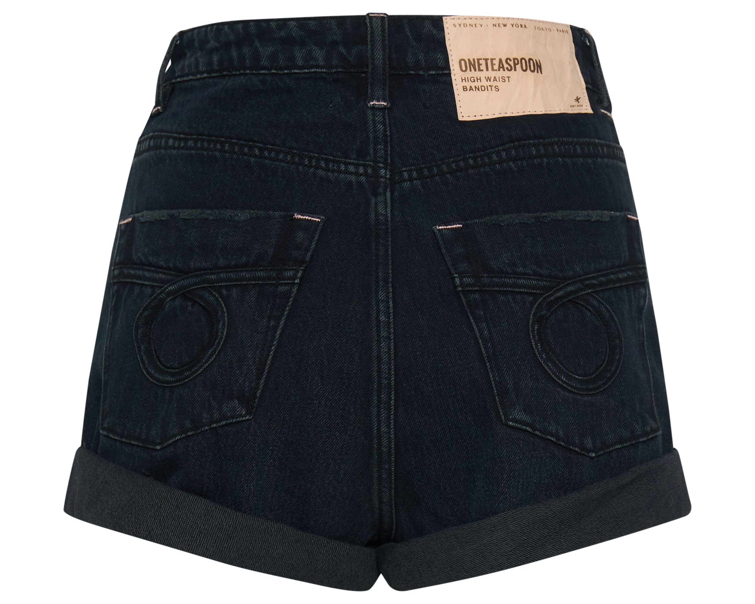 Bandits High Waist Le Loop Denim Shorts - Fox Black