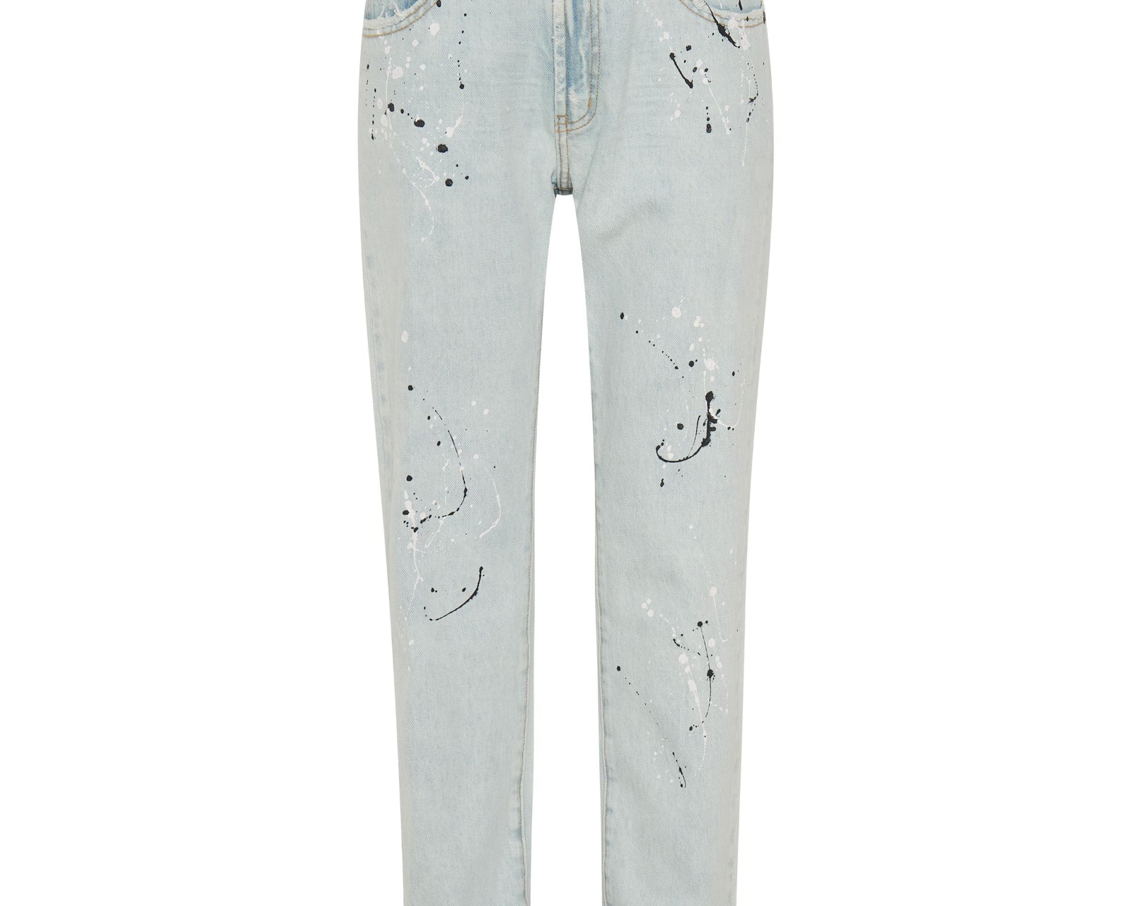 Awesome Baggies High Waist Straight Leg Denim Jeans - Florence Painted