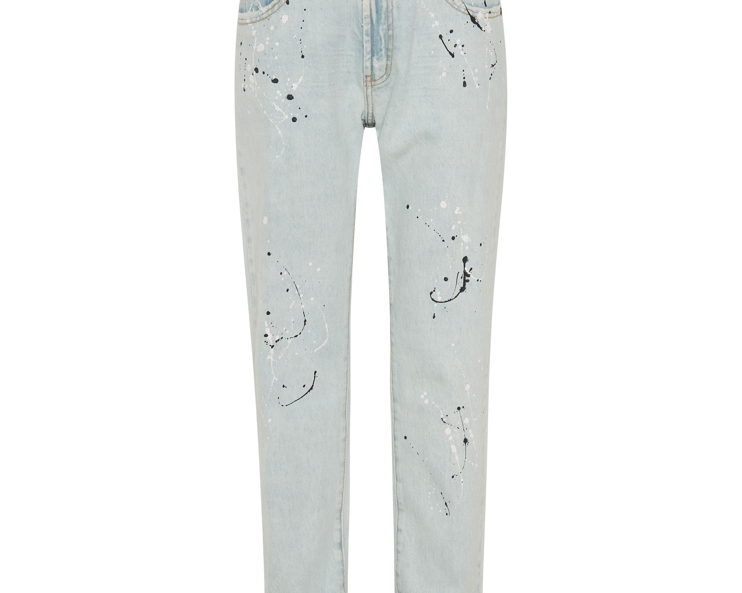 Awesome Baggies High Waist Straight Leg Denim Jeans - Florence Painted