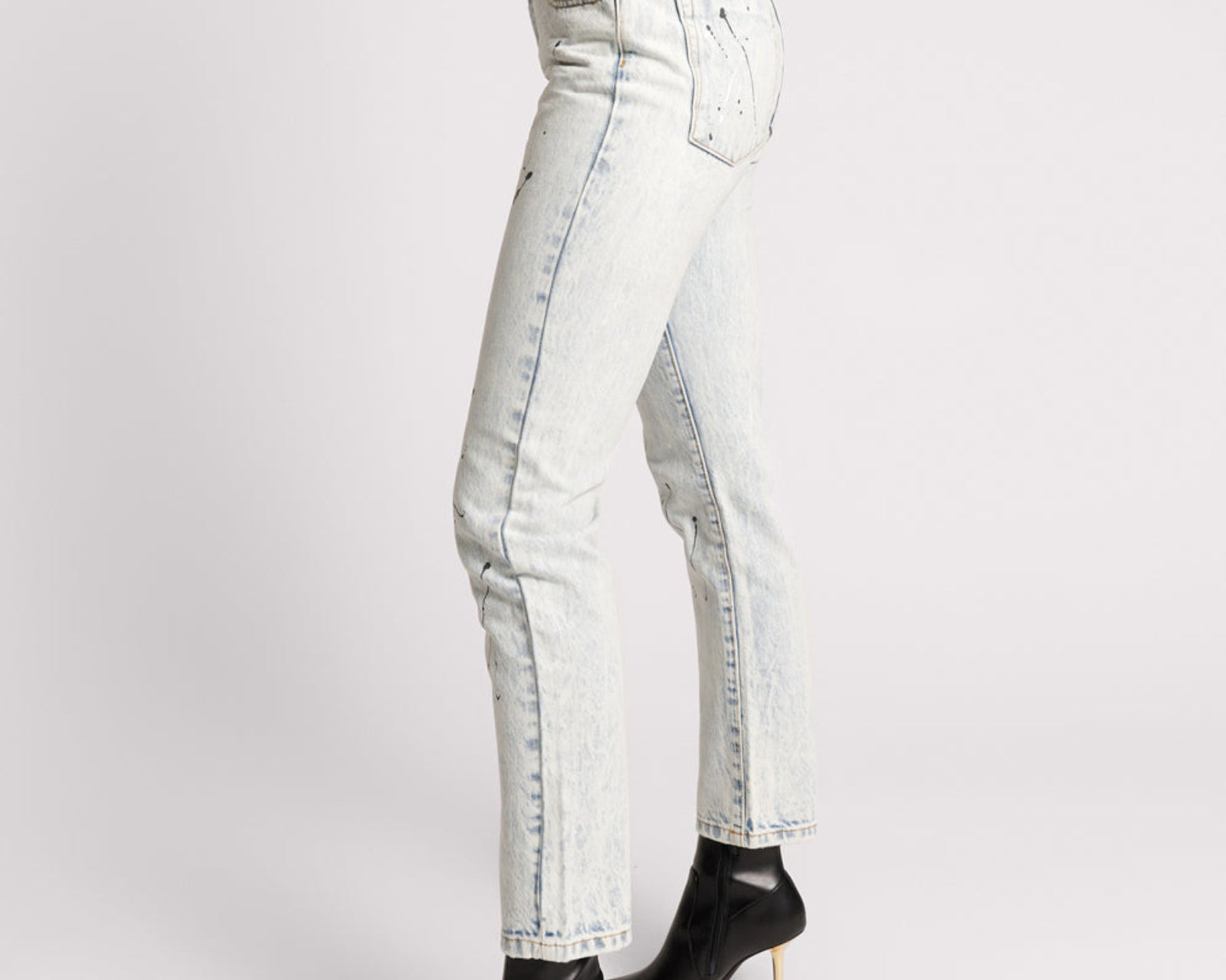 Awesome Baggies High Waist Straight Leg Denim Jeans - Florence Painted