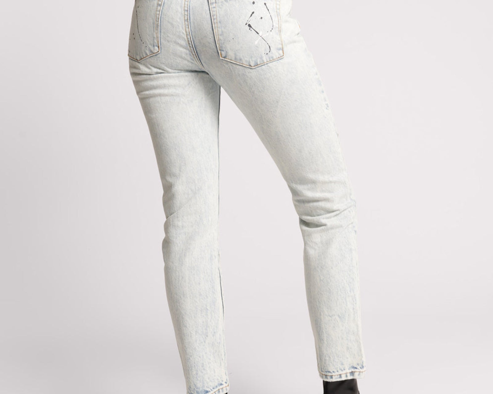 Awesome Baggies High Waist Straight Leg Denim Jeans - Florence Painted