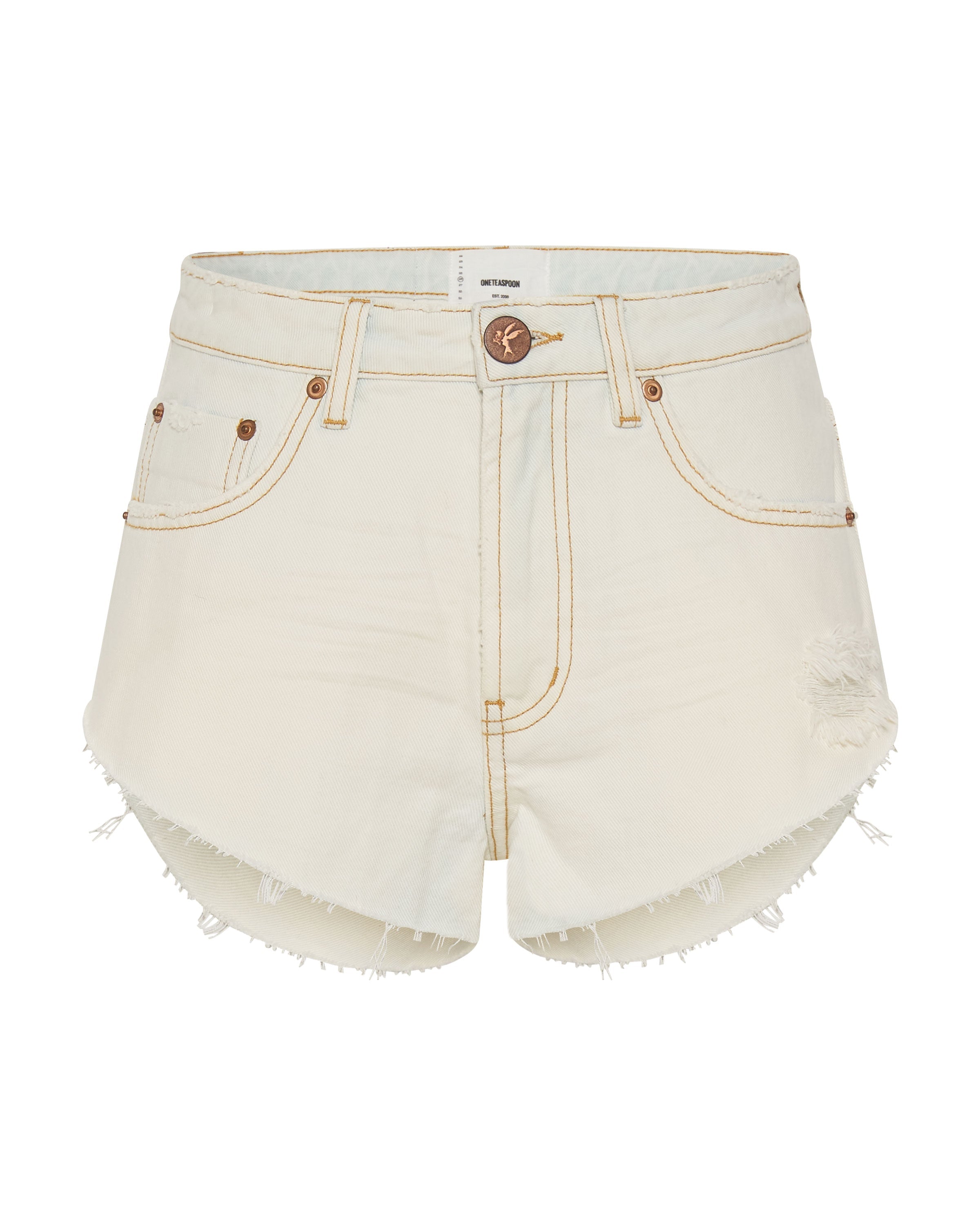 The One High Waist Cheeky Denim Shorts Xanthe One Teaspoon USA