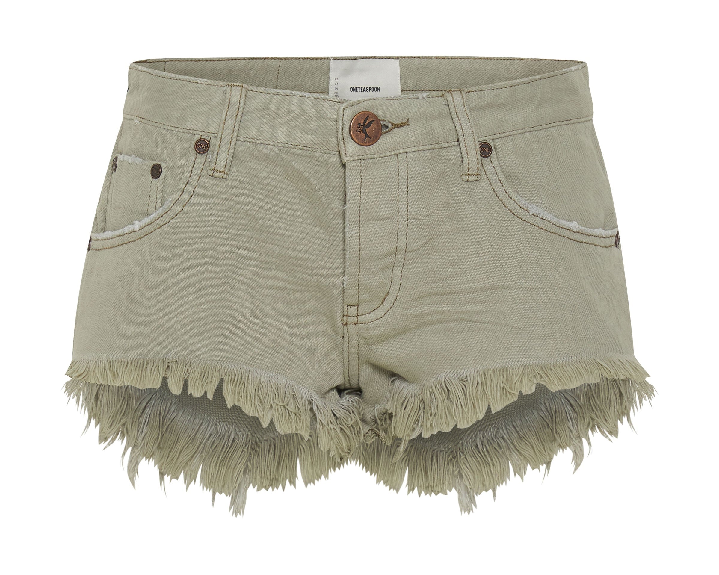 FADED KHAKI BONITA LOW WAIST DENIM SHORTS