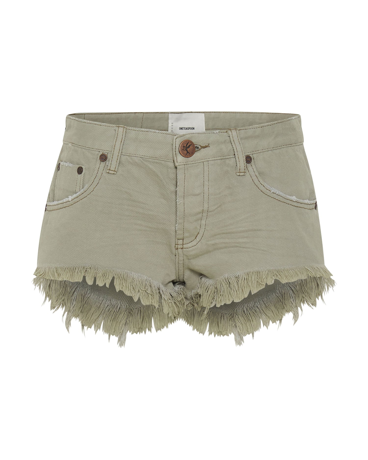 FADED KHAKI BONITA LOW WAIST DENIM SHORTS