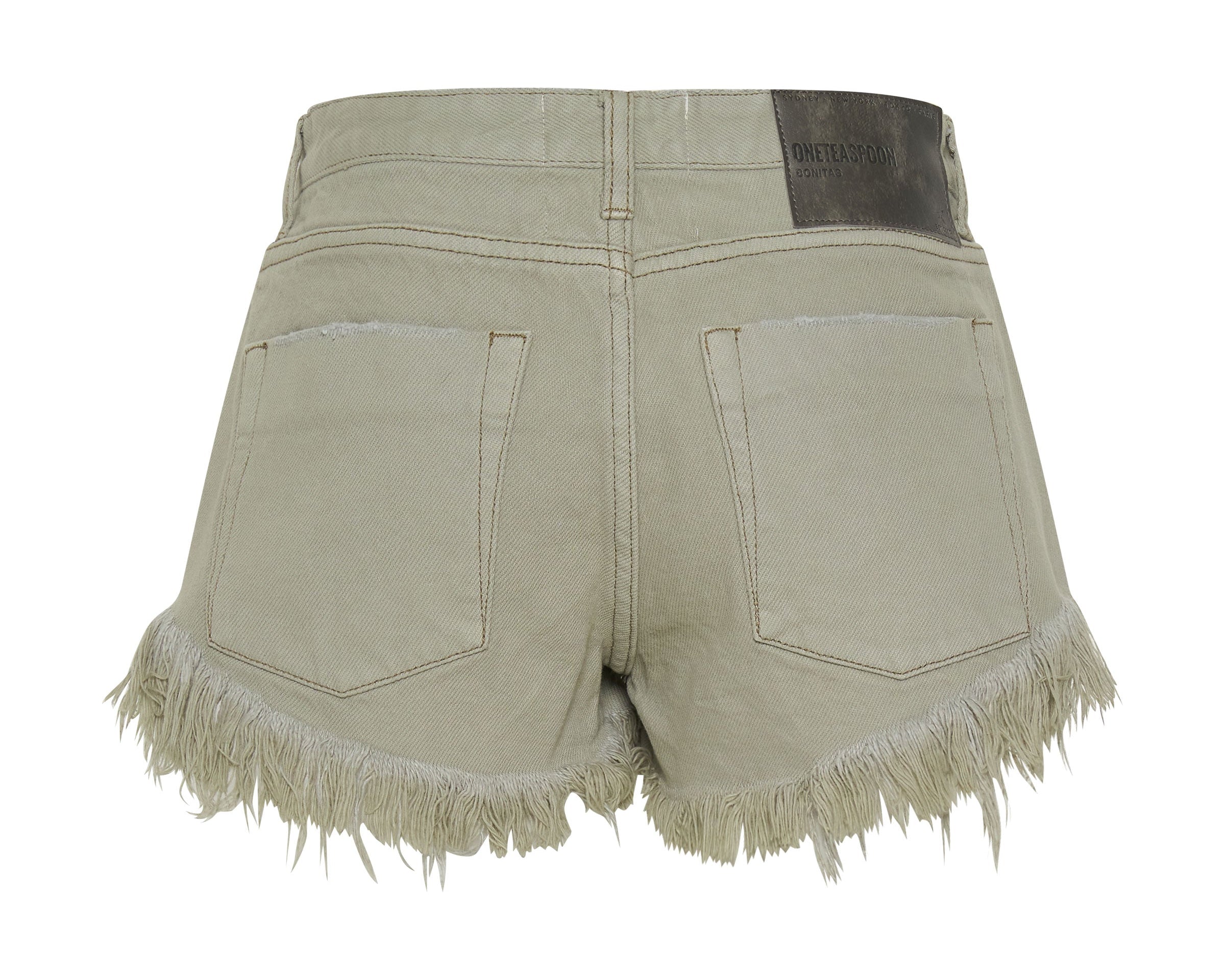 FADED KHAKI BONITA LOW WAIST DENIM SHORTS