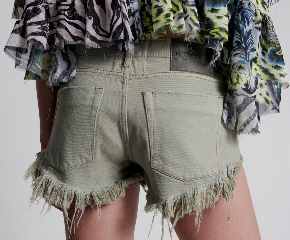 FADED KHAKI BONITA LOW WAIST DENIM SHORTS