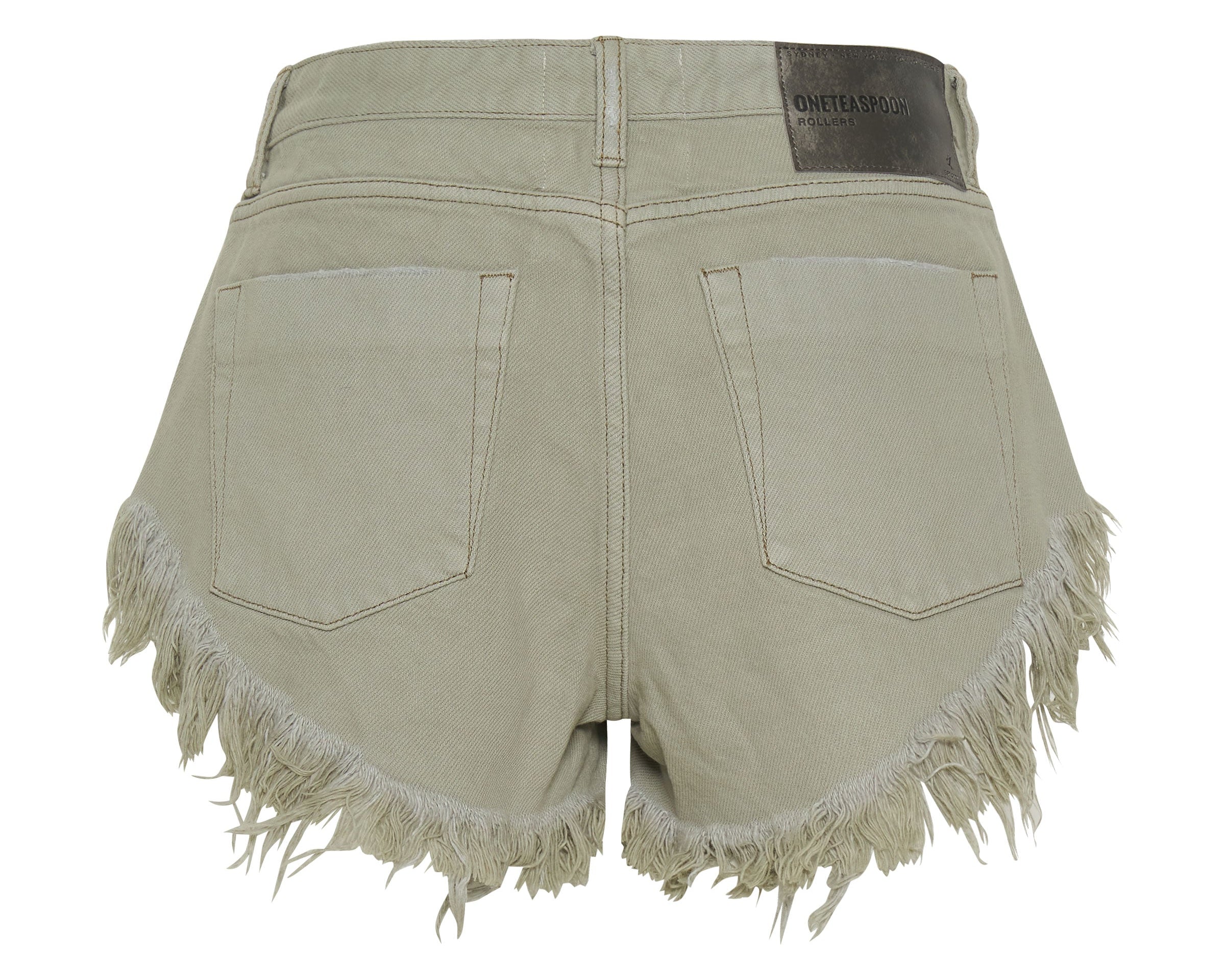 FADED KHAKI ROLLERS LOW WAIST DENIM SHORTS