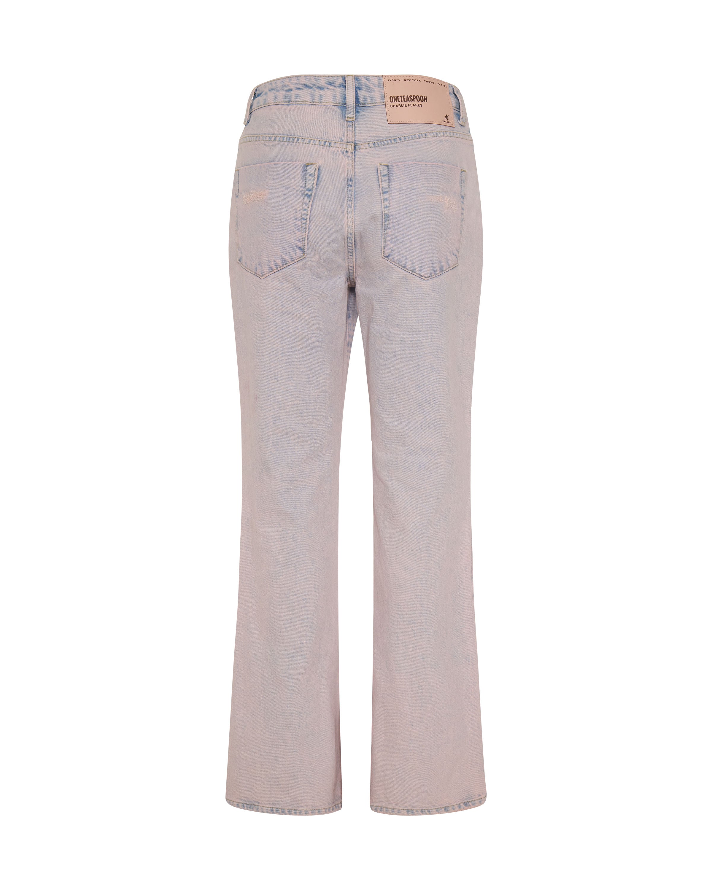Charlie High Waist Slim Flared Denim Jeans - Pink Haze | One