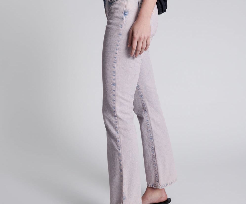 Charlie High Waist Slim Flared Denim Jeans - Pink Haze