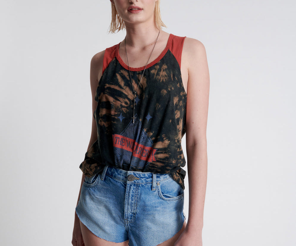 The One High Waist Cheeky Denim Shorts - Linear Blue