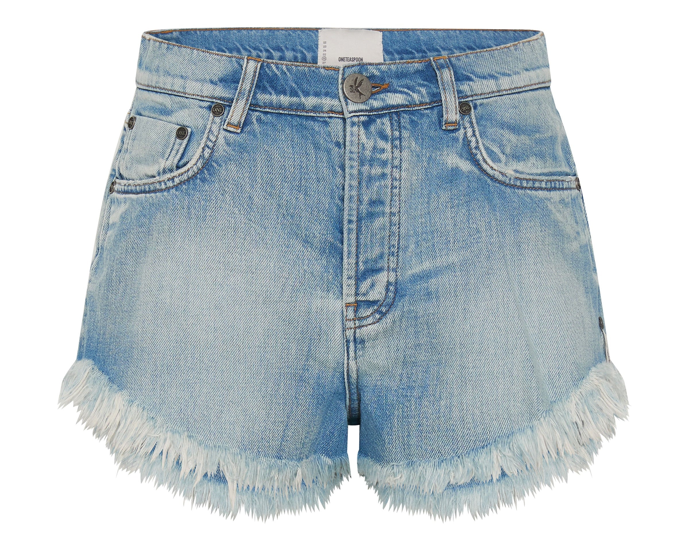 WORN OUT HENDRIXE OUTLAWS MID LENGTH DENIM SHORTS