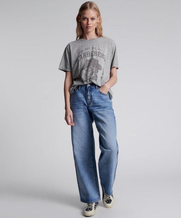 HOLLYWOOD JACKSON MID WAIST WIDE LEG JEANS