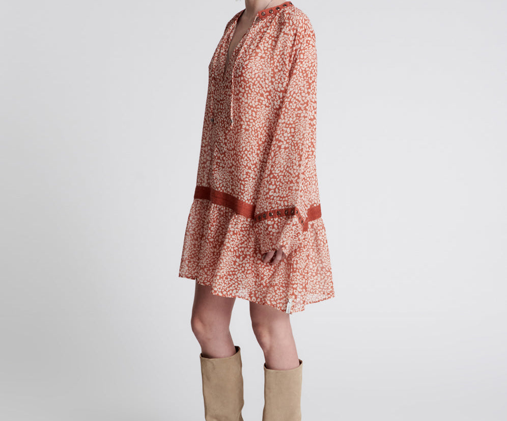 Night Prowler Mini Dress - Tobacco