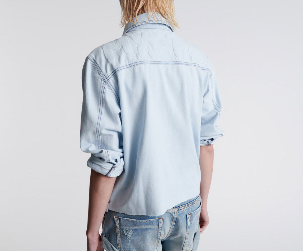 MYSTIC IMPRESSED DENIM SHIRT