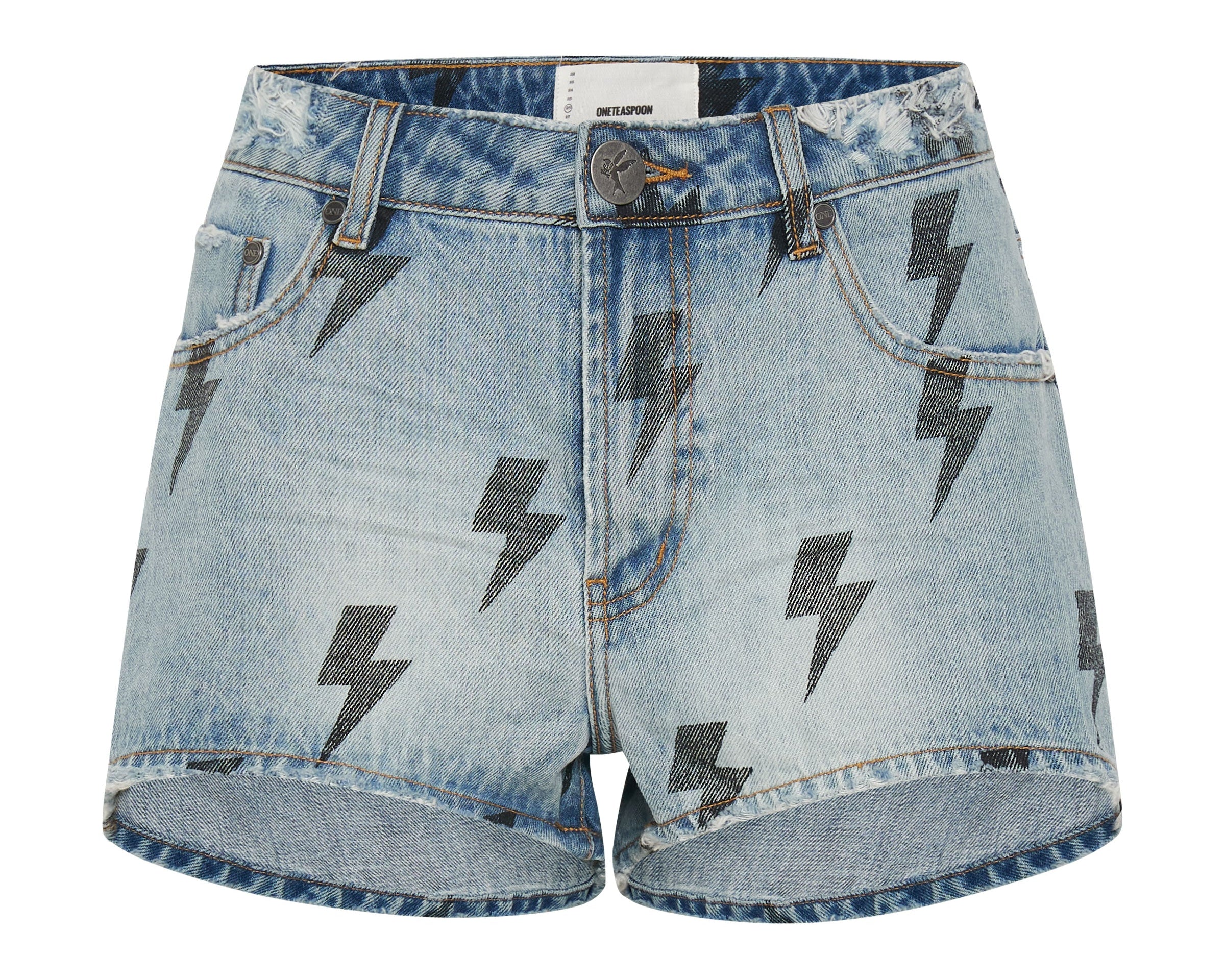 BLUE LIGHTNING BONITA HIGH WAIST DENIM SHORTS