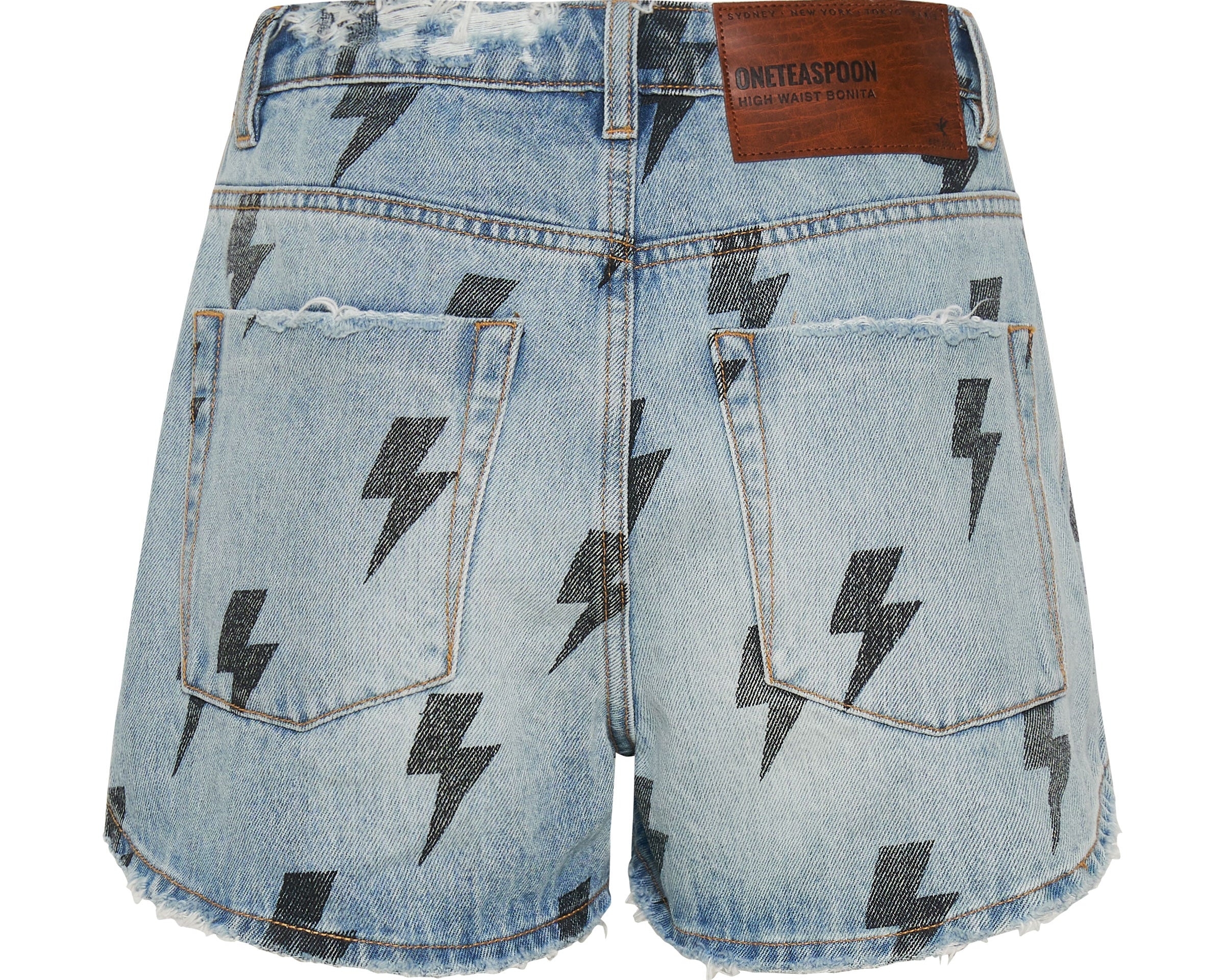 Bonitas High Waist Denim Shorts - Blue Lightning