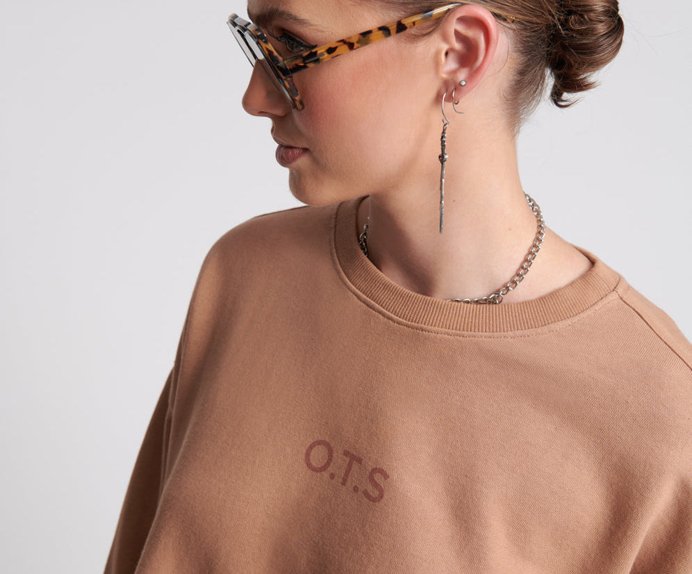 OTS SWEAT TEE BROWN