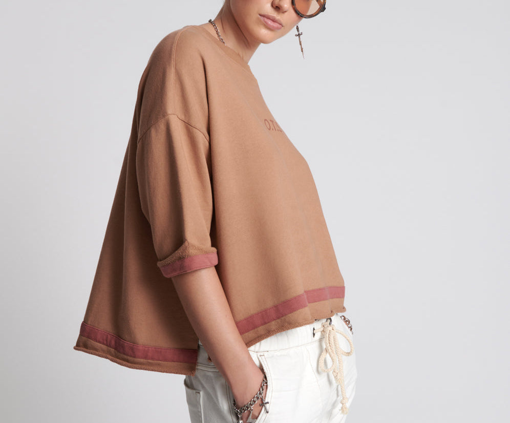 OTS SWEAT TEE BROWN