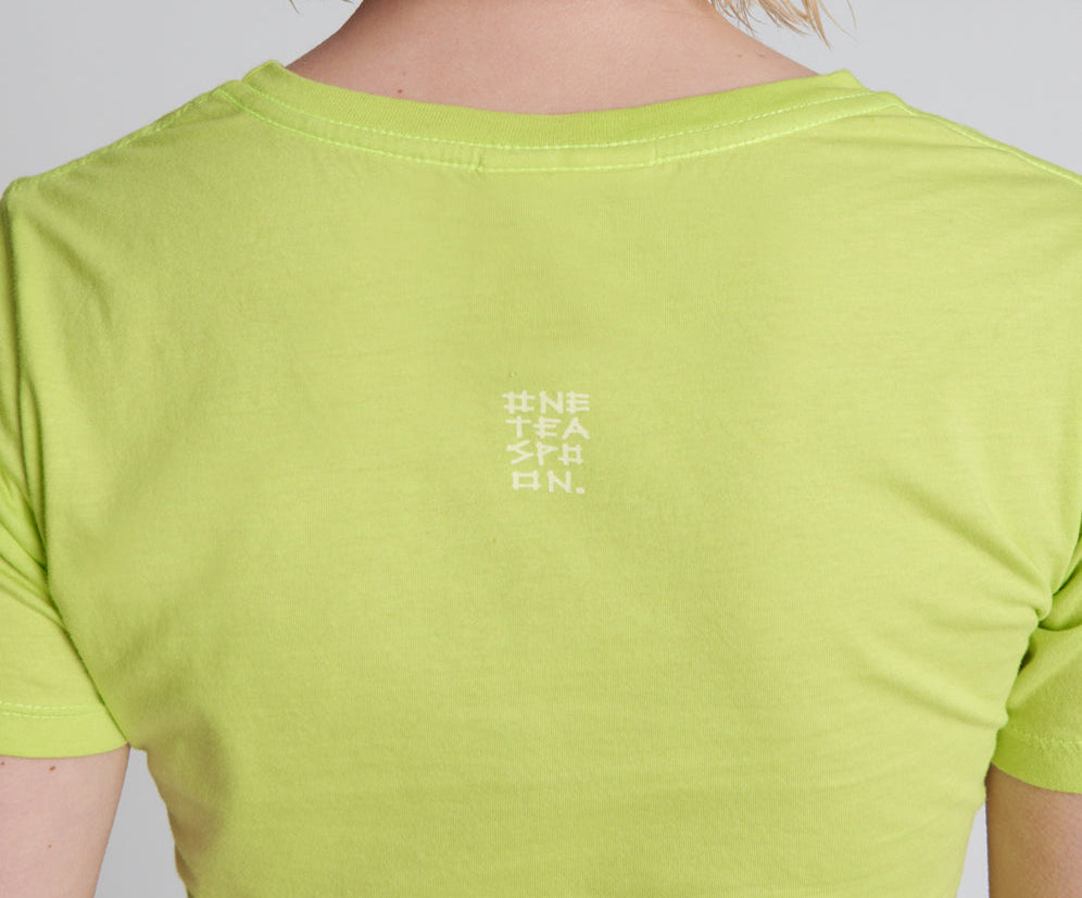 One Teaspoon Organic Fitted Logo Tee Yellow - Chartreuse