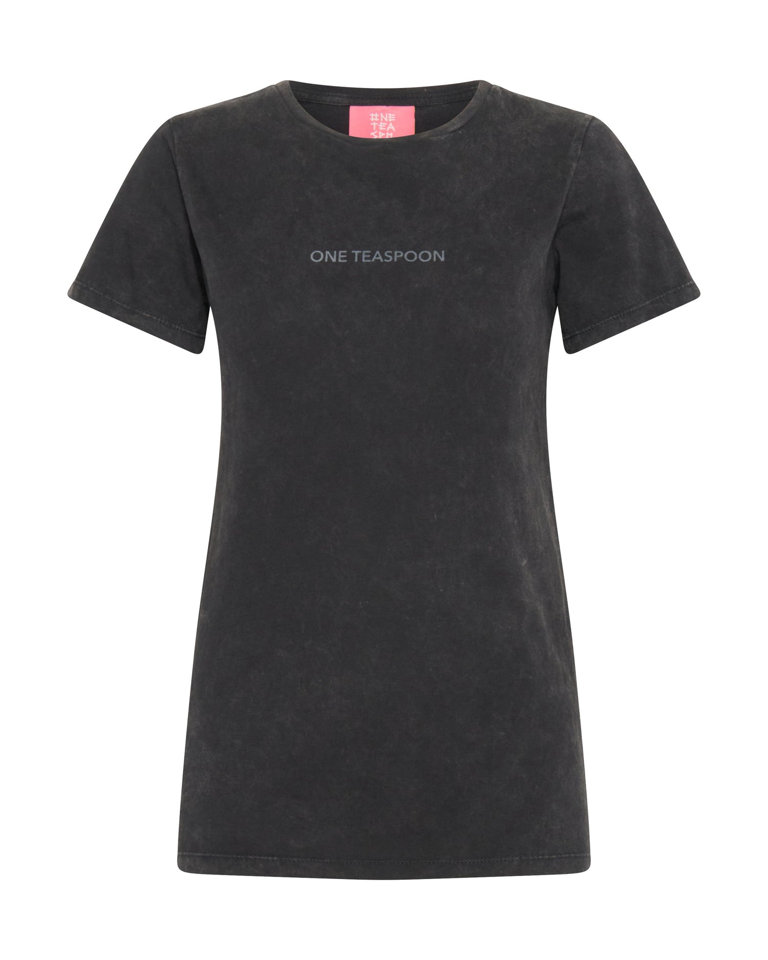 Products ONE TEASPOON ORGANIC FITTED LOGO TEE BLACK