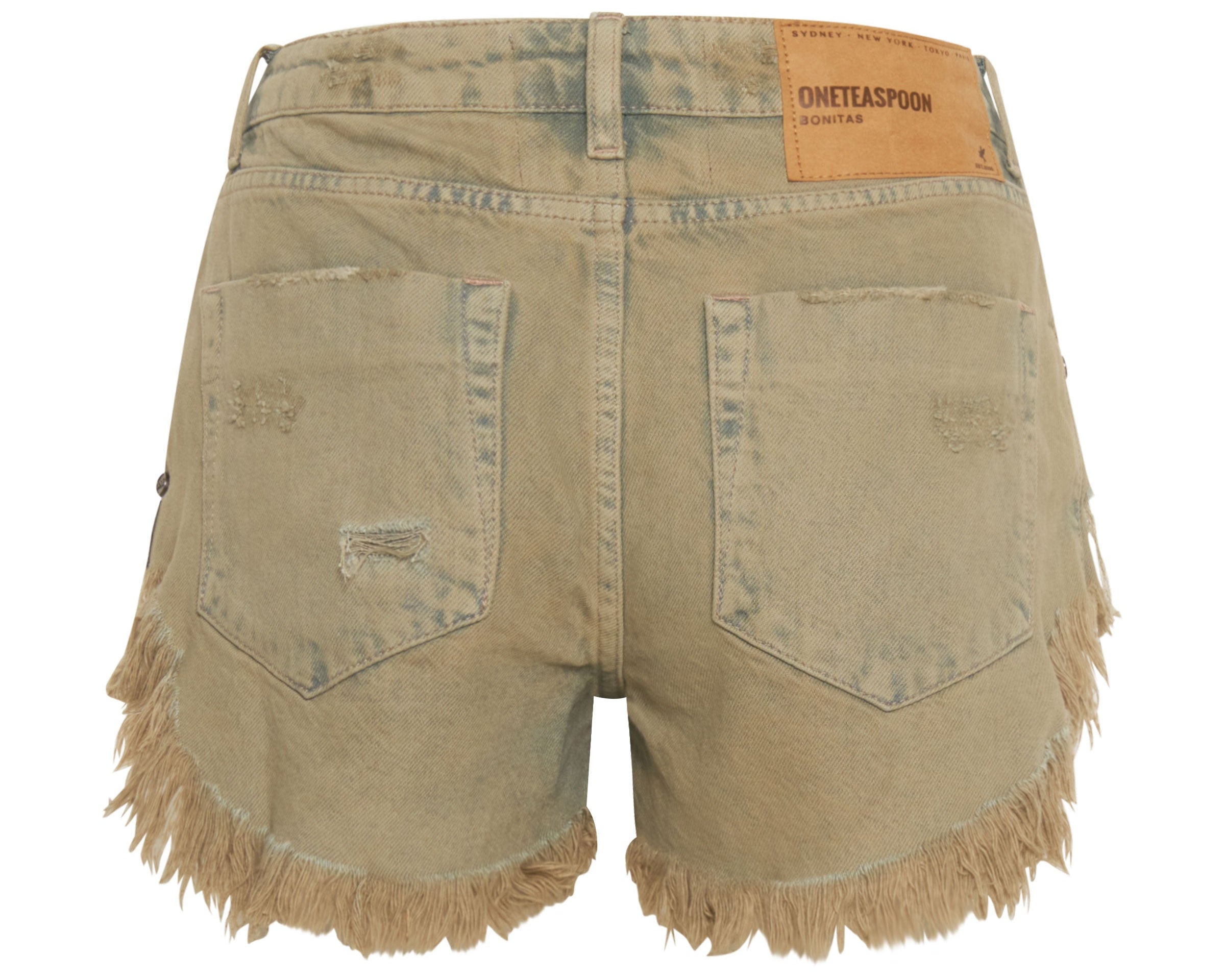 KHAKI HAZE BONITA LOW WAIST DENIM SHORTS