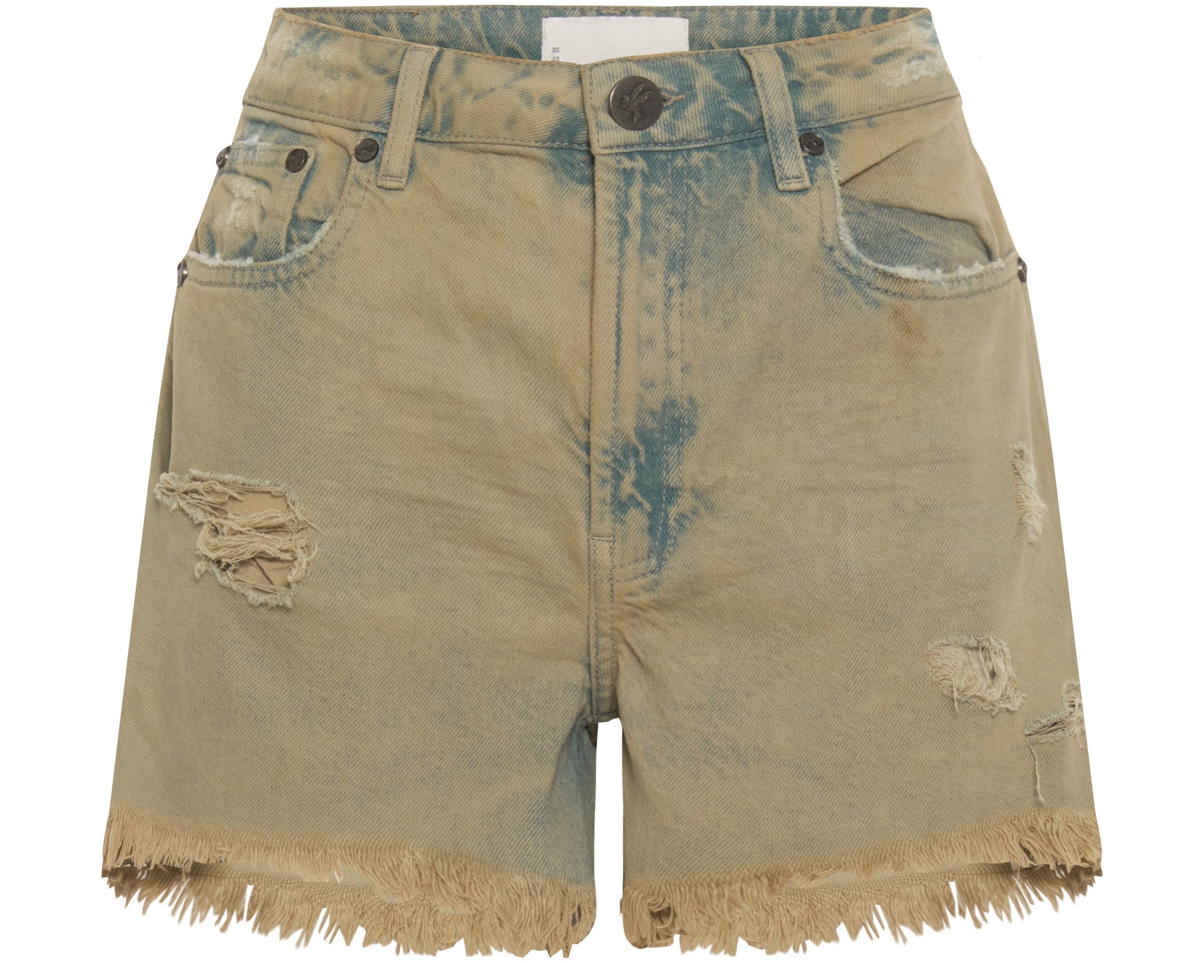 Legends High Waist Mom Fit Denim Shorts - Khaki Haze