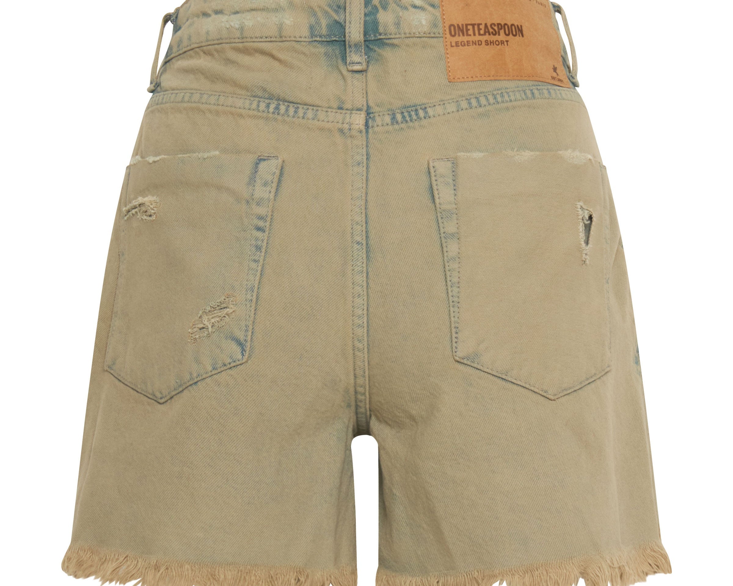 Legends High Waist Mom Fit Denim Shorts - Khaki Haze