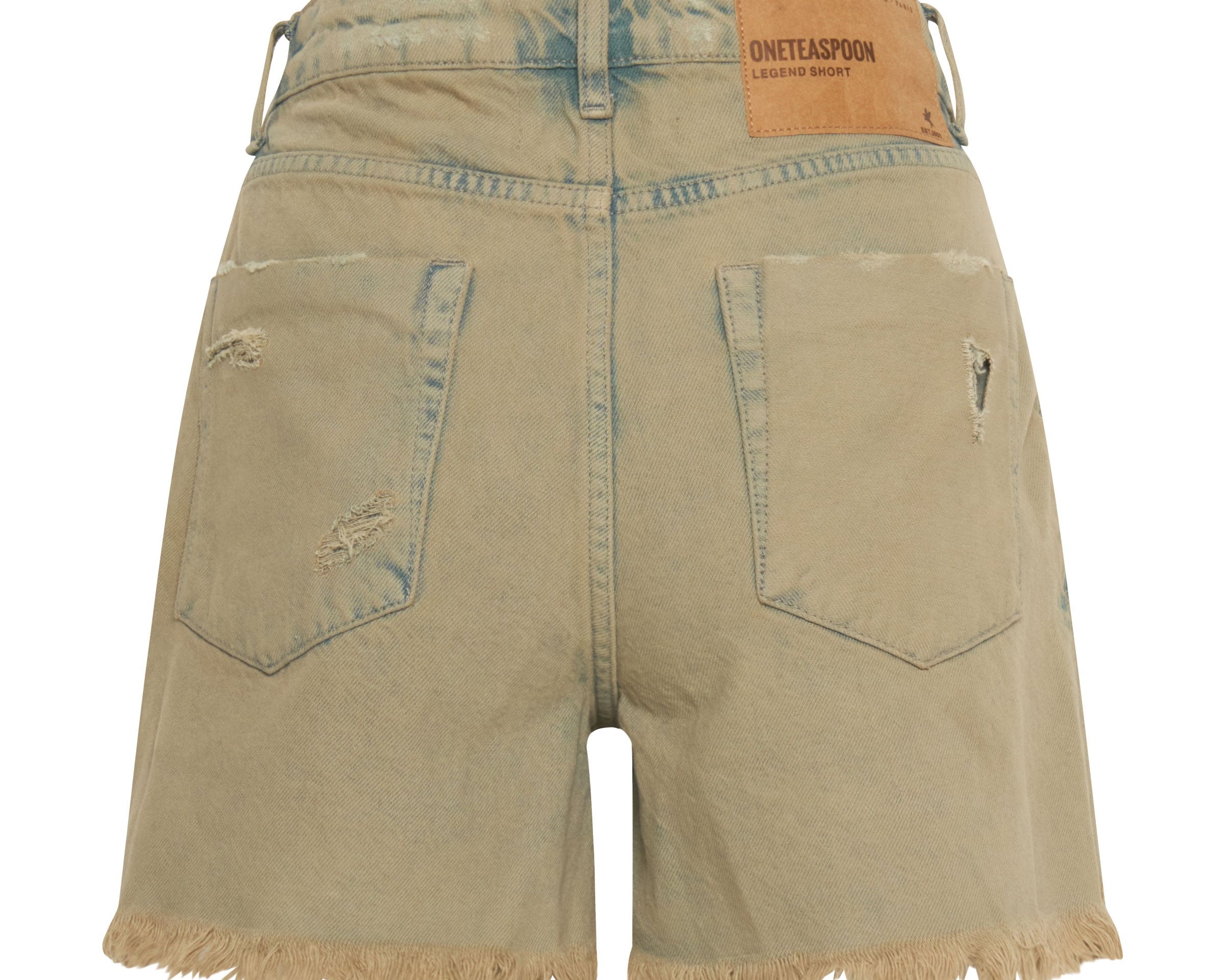 KHAKI HAZE LEGEND HIGH WAIST MOM FIT SHORTS