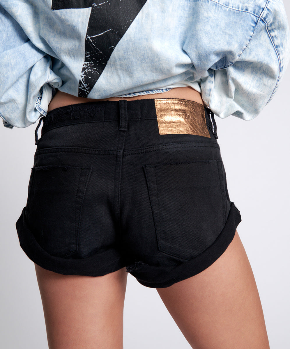 Bandits Low Waist Denim Shorts - Black Oak