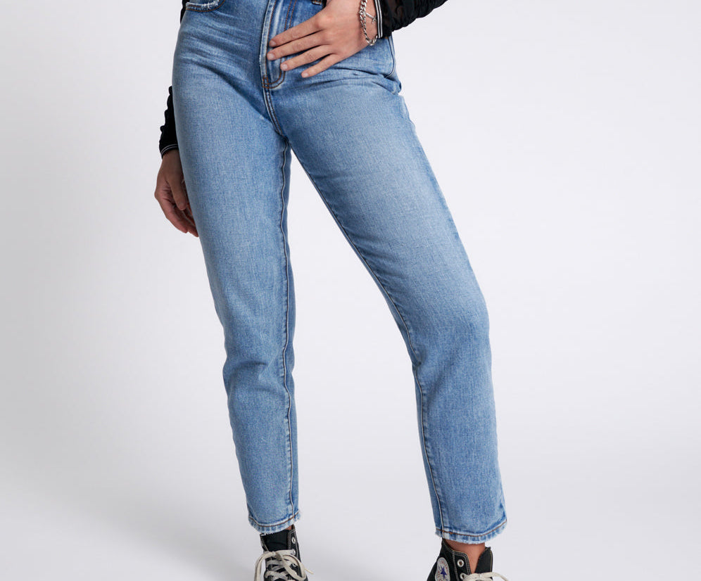 Legends High Waist Straight Leg Denim Jeans - Berlin Blue