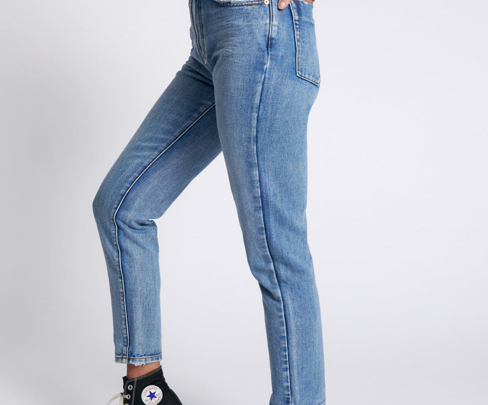 Legends High Waist Straight Leg Denim Jeans - Berlin Blue
