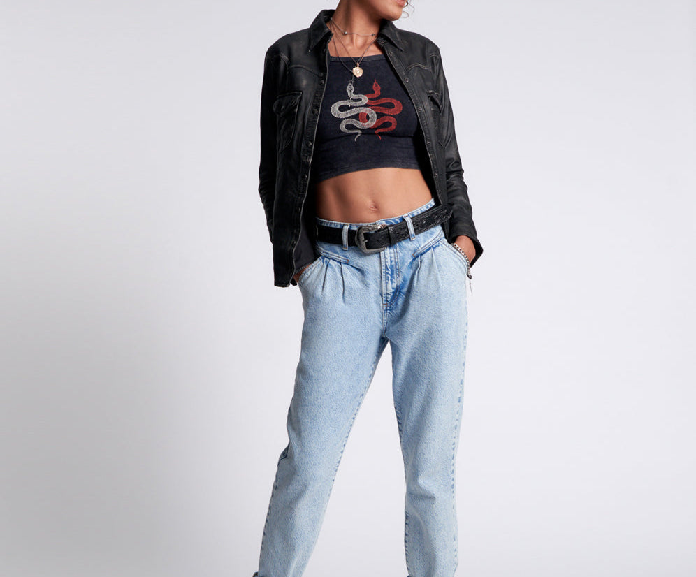 Streetwalkers High Waist 80S Fit Denim Jeans - Kansas Acid