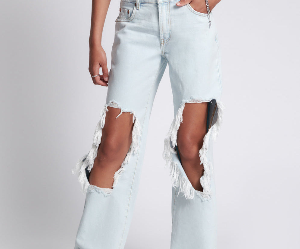 Jackson Mid Waist Wide Leg Denim Jeans - Le Surf