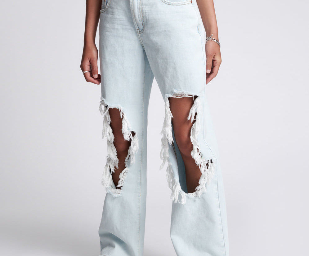 Jackson Mid Waist Wide Leg Denim Jeans - Le Surf