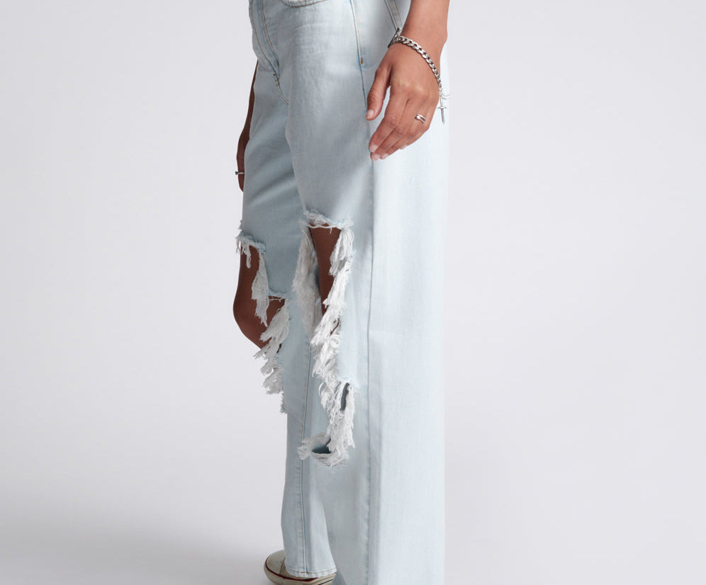 Jackson Mid Waist Wide Leg Denim Jeans - Le Surf
