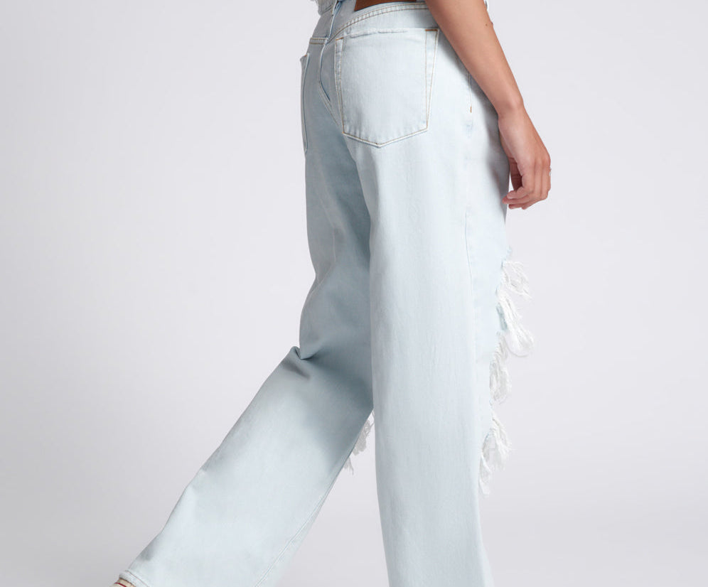 Jackson Mid Waist Wide Leg Denim Jeans - Le Surf