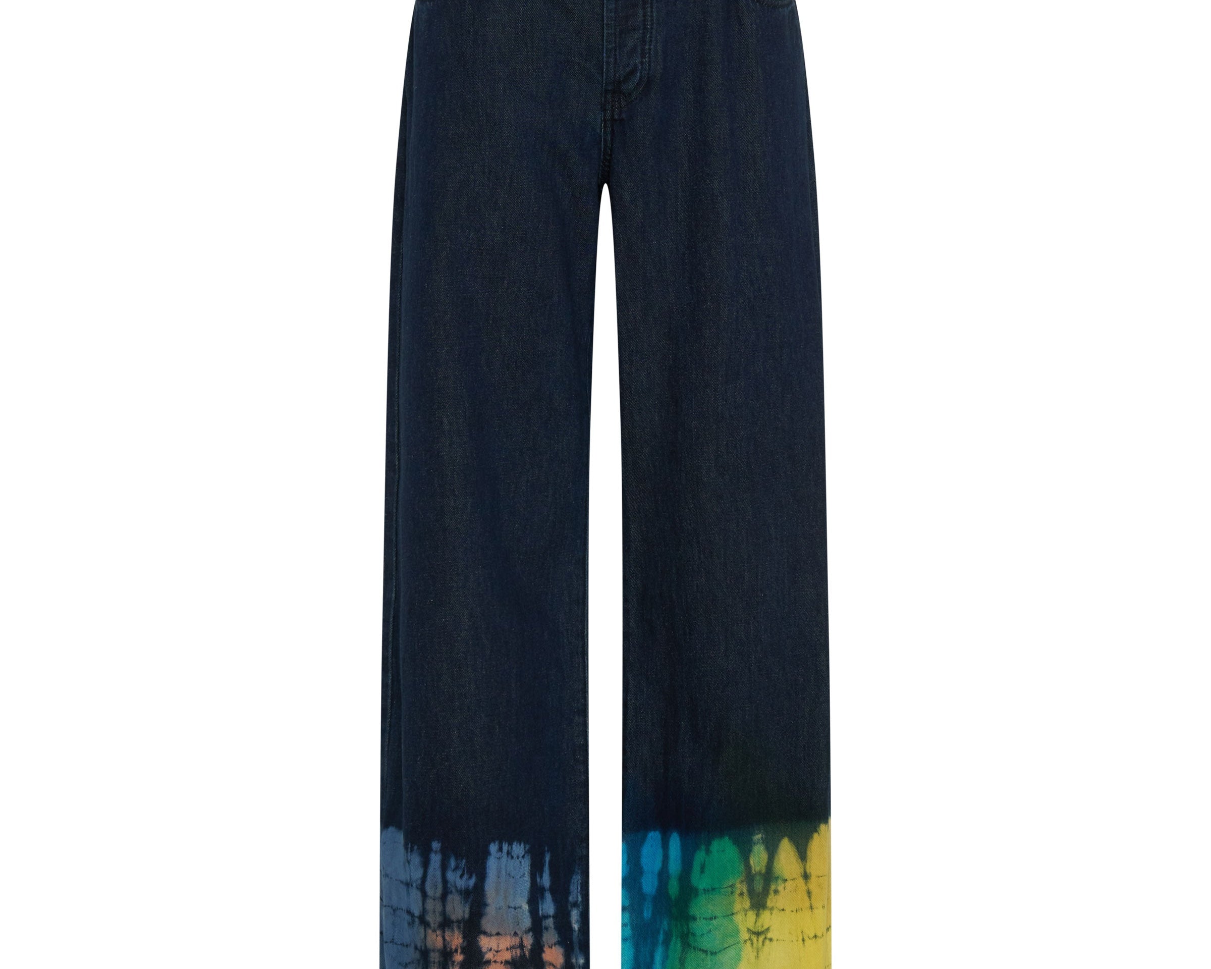 Jackson Mid Waist Wide Leg Denim Jeans - Paint Dipped