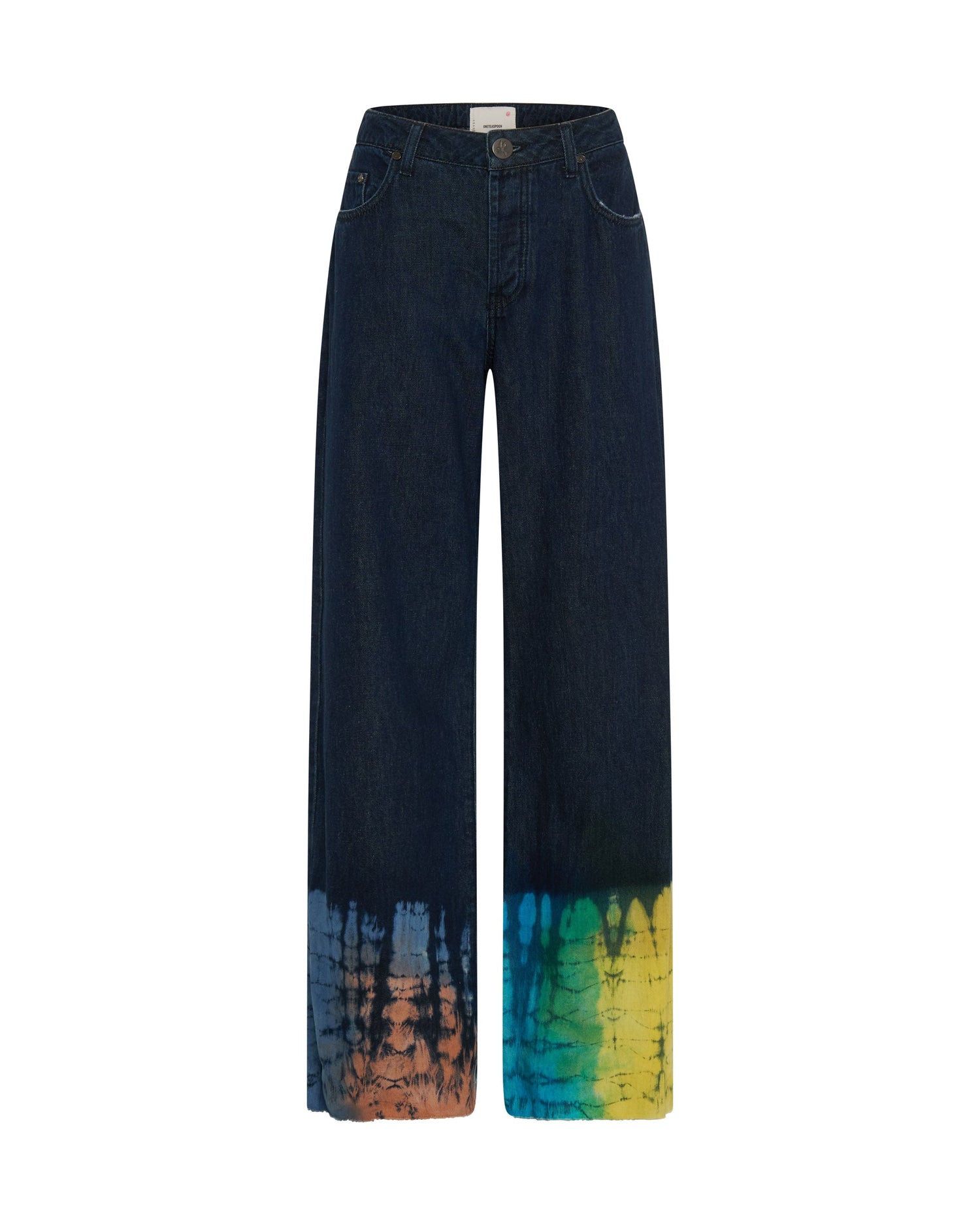 Products Jackson Mid Waist Wide Leg Denim Jeans - Paint Dipped