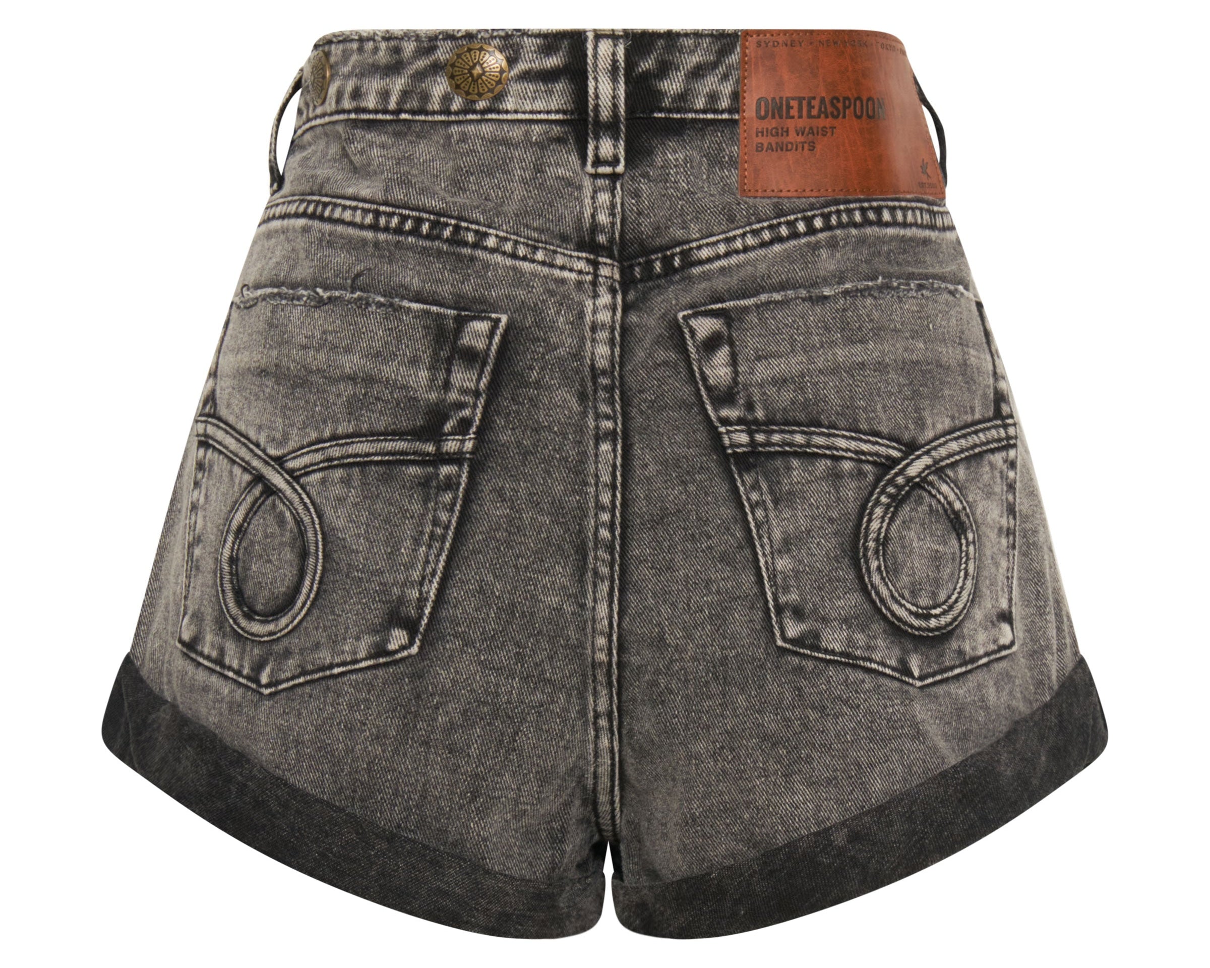 Bandits High Waist Denim Shorts - Rodeo Grey