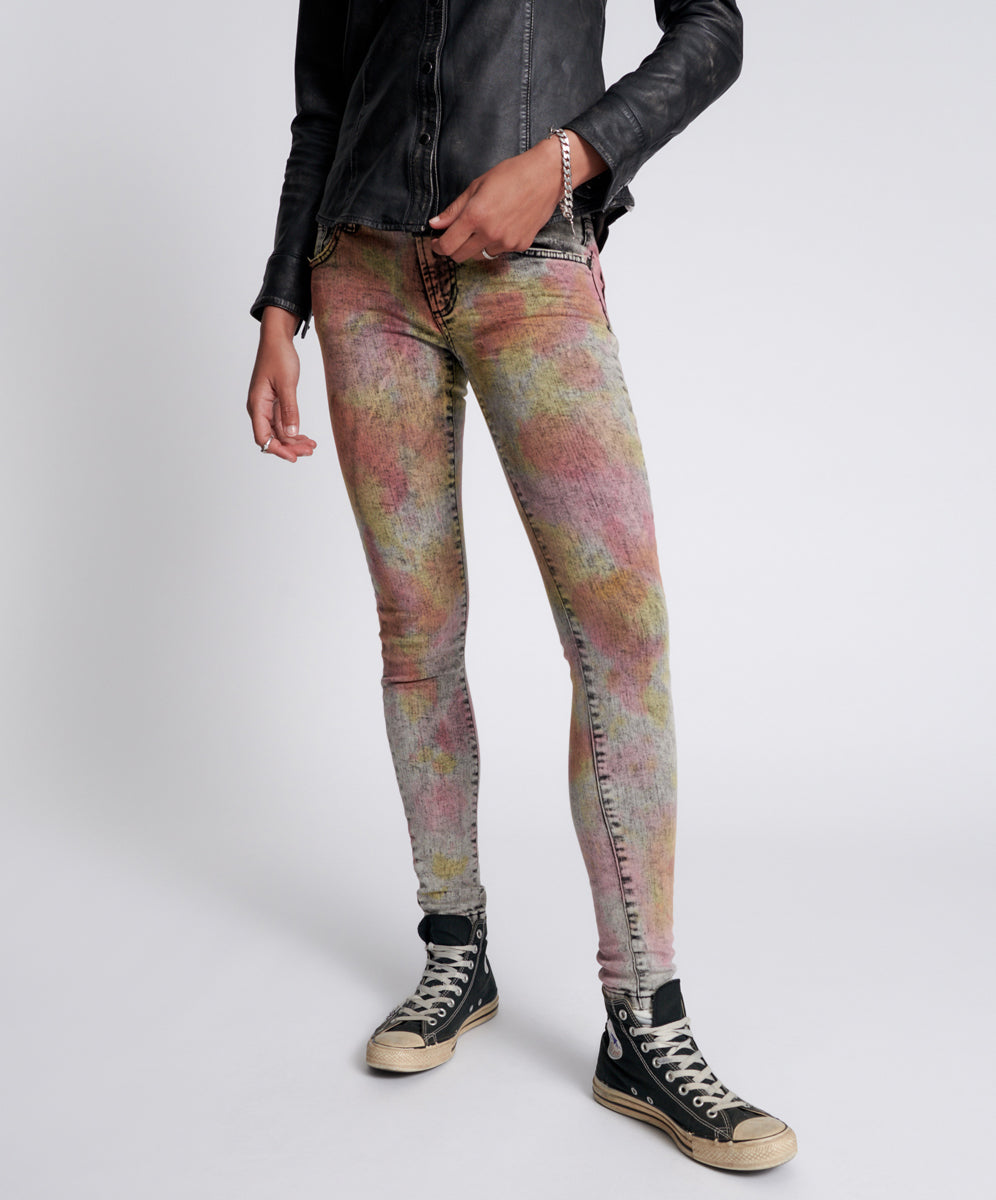 Products Freebirds Ii Low Waist Stretch Skinny Denim Jeans - Sunset Acid