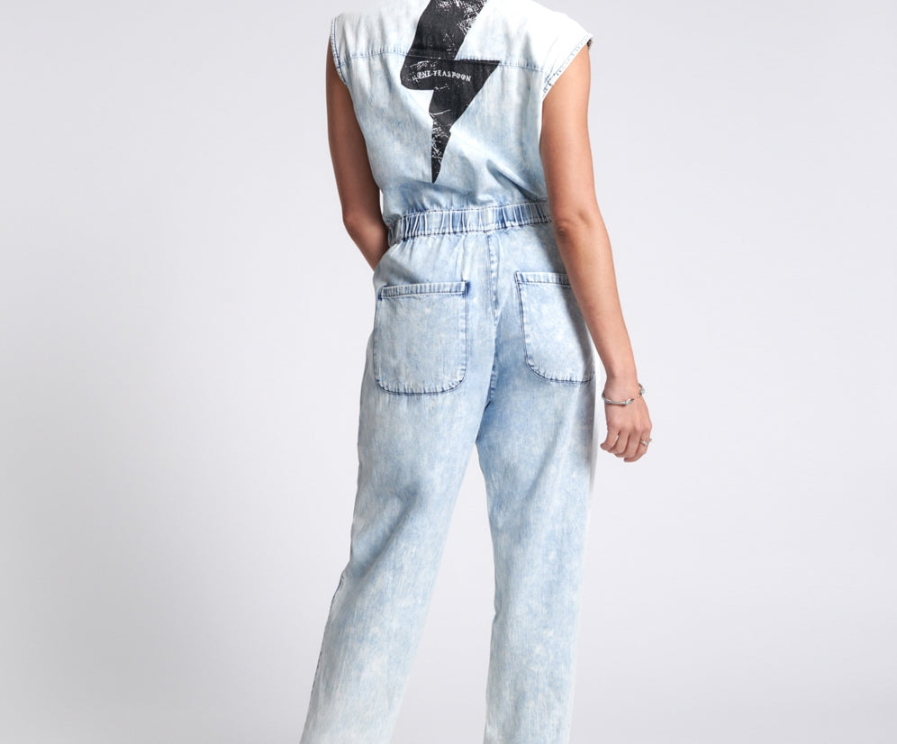 BLACK LIGHTNING SLEEVELESS OLIVIA AVIATOR JUMPSUIT